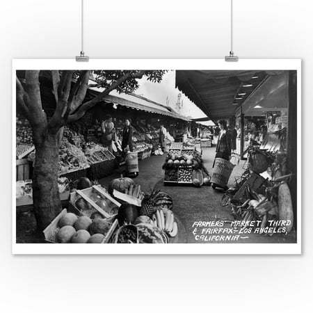 Los Angeles, California - Farmers Market on Third and Fairfax Photograph (9x12 Art Print, Wall Decor Travel (Best Farmers Market Los Angeles)