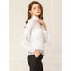 thumbnail image 4 of INSPIRE CHIC Blusas de manga larga de encaje para mujer Blusas florales elegantes con cuello con volantes blanco M, 4 of 6