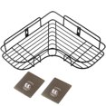 thumbnail image 1 of Happon - Estante de ducha esquinero colgante para baño (1 unidad), cesta de metal, soporte para champú, montaje en pared (negro), 1 of 6