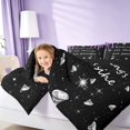 thumbnail image 5 of Homewish Glitter Ice Cream Drip Twin Bedding for Girls, With God All Things Are Possible Print Bedding Comforter Set, Purple Black, Black Reversible, 7pcs, 5 of 7