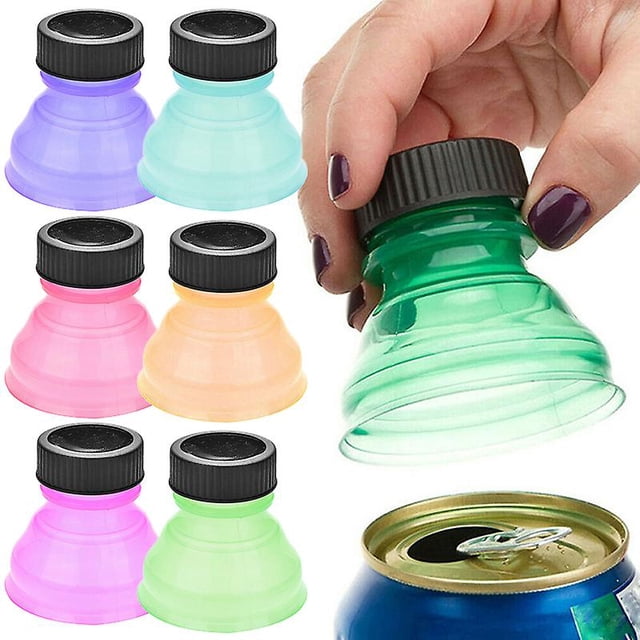6 unids/lote, tapa de plástico reutilizable para dispensador de agua y cerveza, tapas protectoras, tapa de botella, tapa de lata de ahorro de Soda, accesorios de moda ZefeiWu 1327534222258
