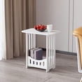 thumbnail image 2 of End Table, Cute Nightstands Small Tables for Small Spaces White Coffee Bedside StorageShelf for Office, Living Room, Bedroom, 2 of 6
