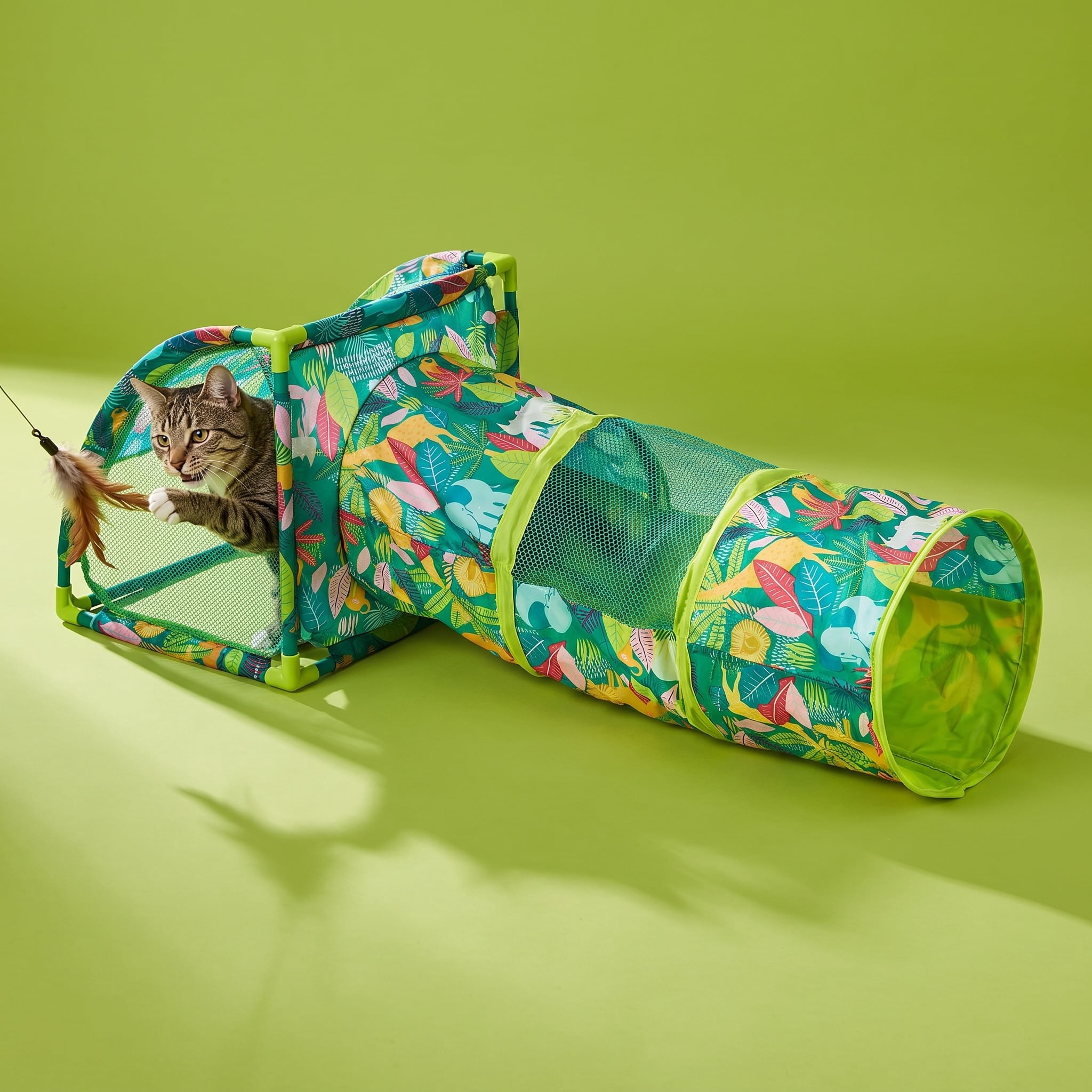 ファンデーション cat Vibrant Life Portable Jungle Party Cat Cove Tunnel with Mesh
