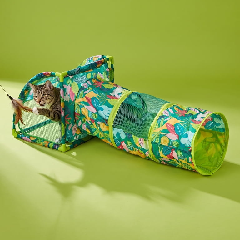 Vibrant Life Portable Jungle Party Cat Cove Tunnel with Mesh