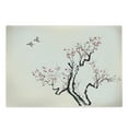 thumbnail image 1 of Floral Cutting Board, Classic Paint Style Art Flower Branches Blossom and Flying Birds Pattern, Decorative Tempered Glass Cutting and Serving Board, Large Size, Grey White, by Ambesonne, 1 of 1