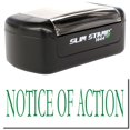 thumbnail image 1 of Slim Pre-Inked Notice Of Action Stamp, Slim 1444, Ultra Slim Design, Impression Size 1/2" by 1-3/4", Up to 25,000 Impressions - Green Ink, 1 of 10