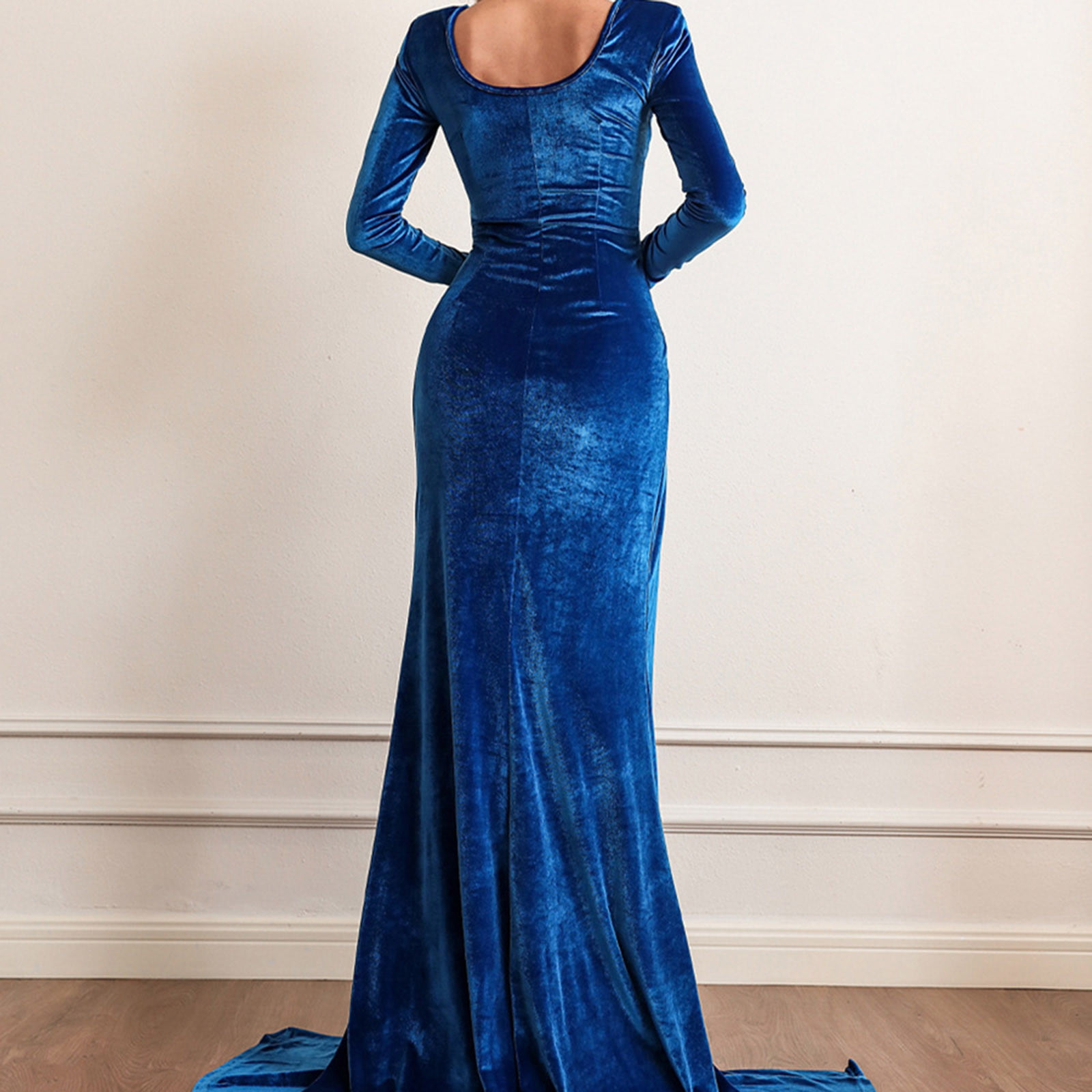 Midnight Blue Velvet Gown - Collections