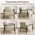 thumbnail image 3 of Sillón Individual Moderno, Color Beige + Madera Oscura, Resortes de Nueva Tecnología, Homemake Furniture, 3 of 6