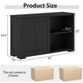 thumbnail image 3 of Costway Stackable Buffet Sideboard Set of 2 with Sliding Doors & Adjustable Shelf Black, 3 of 9