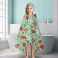 thumbnail image 6 of Strawberry Plants Fruit Flower Leaf Green Pattern Hooded Bath Towel，60"x35" for Ages 3 To 12 Kids, Quick Dry Lightweight Soft Microfiber Hood Beach Towel Cover Up for Kids, 6 of 7