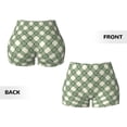 thumbnail image 5 of Fotbe Daisy Plaid Green Seamless Shorts, Womens Workout Shorts High Waist Stretch Booty Short for Gym/Yoga/Running/Biking-X-Large, 5 of 9