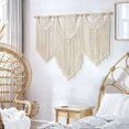 thumbnail image 3 of Tapiz de macramé para colgar en la pared, grande, bohemio, chic, tejido, hoja, borla, arte, cuerda de algodón, macramé bohemio, decoración de pared para dormitorio, sala de estar, apartamento, telón de fondo Kuyhfg Bienvenido a Kuyhfg, 3 of 5