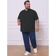 thumbnail image 2 of DARING DIVA Men's Big Tall Henley Shirts Button Down Short Sleeve T-Shirt 6XL Black, 2 of 7