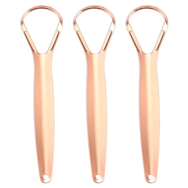 Raspador de lengua de paquete de 3, limpiador de lengua de acero inoxidable, reduce el mal aliento Raspadores de lengua de metal Vhermosa CPB-CJZ1877-4