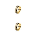 thumbnail image 4 of QualitChoice Ring Roman Numerals Jewelry Fashion Carbon Wedding Charm Couple Inlay Polished Rings Simple Personality Golden Golden 8# 2Set, 4 of 6
