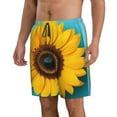 thumbnail image 2 of Logiee Golden Sunflower in Blue Print Mens Swim Trunks Quick Dry Board Shorts,Breathable Hawaii Beach Shorts Swimwear Bathing Suits-XX-Large, 2 of 6