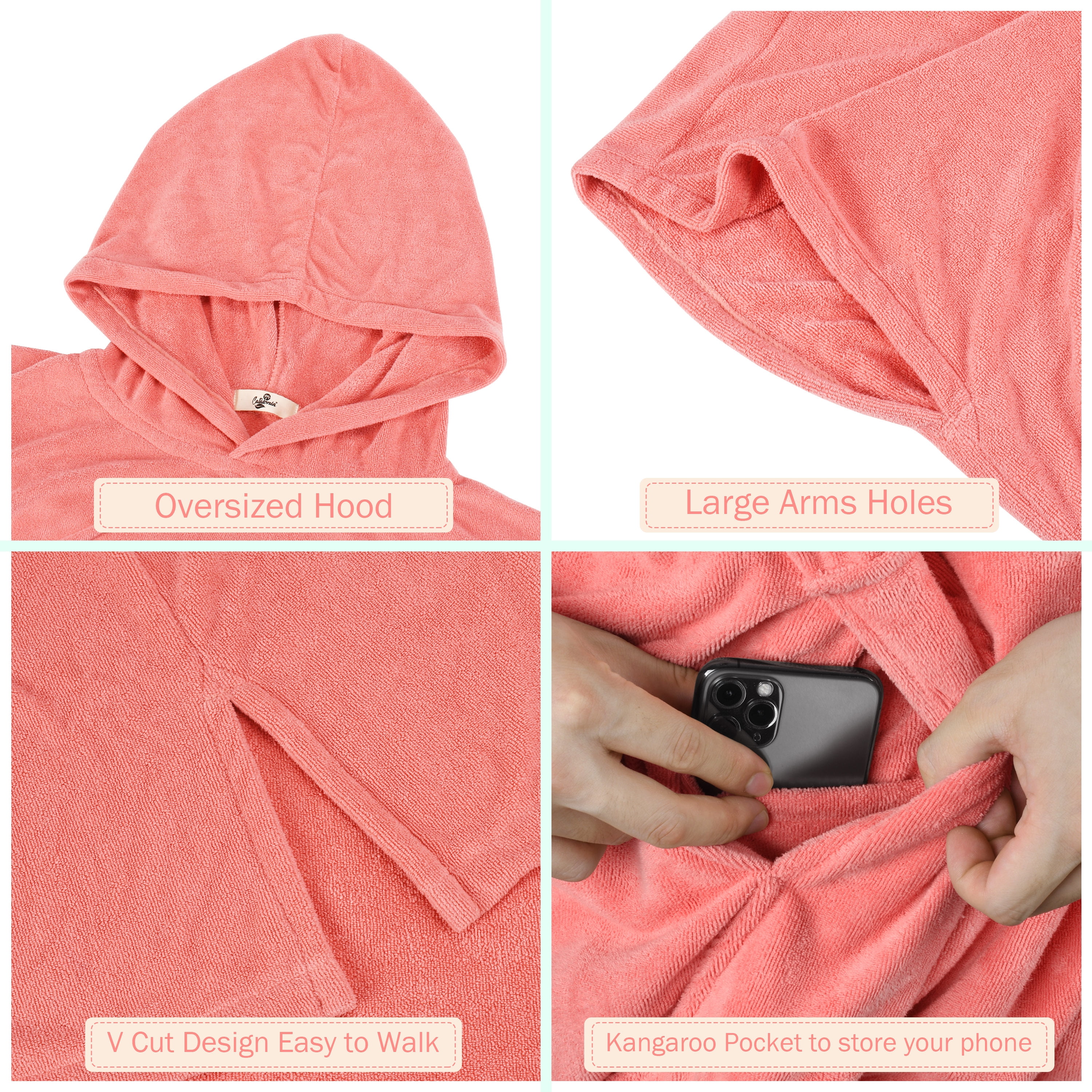 Catalonia Unisex Surf Poncho Changing Towel Robe for Adult Surfer Swimmer Outdoor Beach