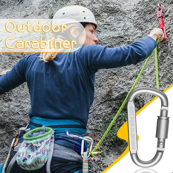 Dvkptbk A Carabiner Outdoor Carabiner Aluminum Alloy D-Type Quick-Hanging Buckle with Lock Key Tool Climbing Goods