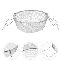 1Pc Home Stainless Steel Frying Basket Practical Fried Basket Strainer (Silver)