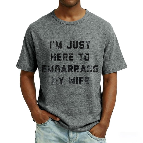 Ceisia Humorous Slogan Washed T-Shirt Men's Relaxed Fit Short Sleeve Casual Pullover Top Gray M Gifts