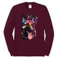 thumbnail image 2 of Wild Bobby Dean Russo German Shepherd Dog Lover Men Long Sleeve Shirt, Maroon, XX-Large, 2 of 5