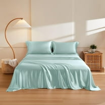 THXSILK 4 Pcs Silk Sheet Set, Luxury Bedding Sets, 1 Fitted Sheet, 1 Flat Sheet & 2 Pillowcase, 100% Natural Mulberry Silk, Cal.King Size
