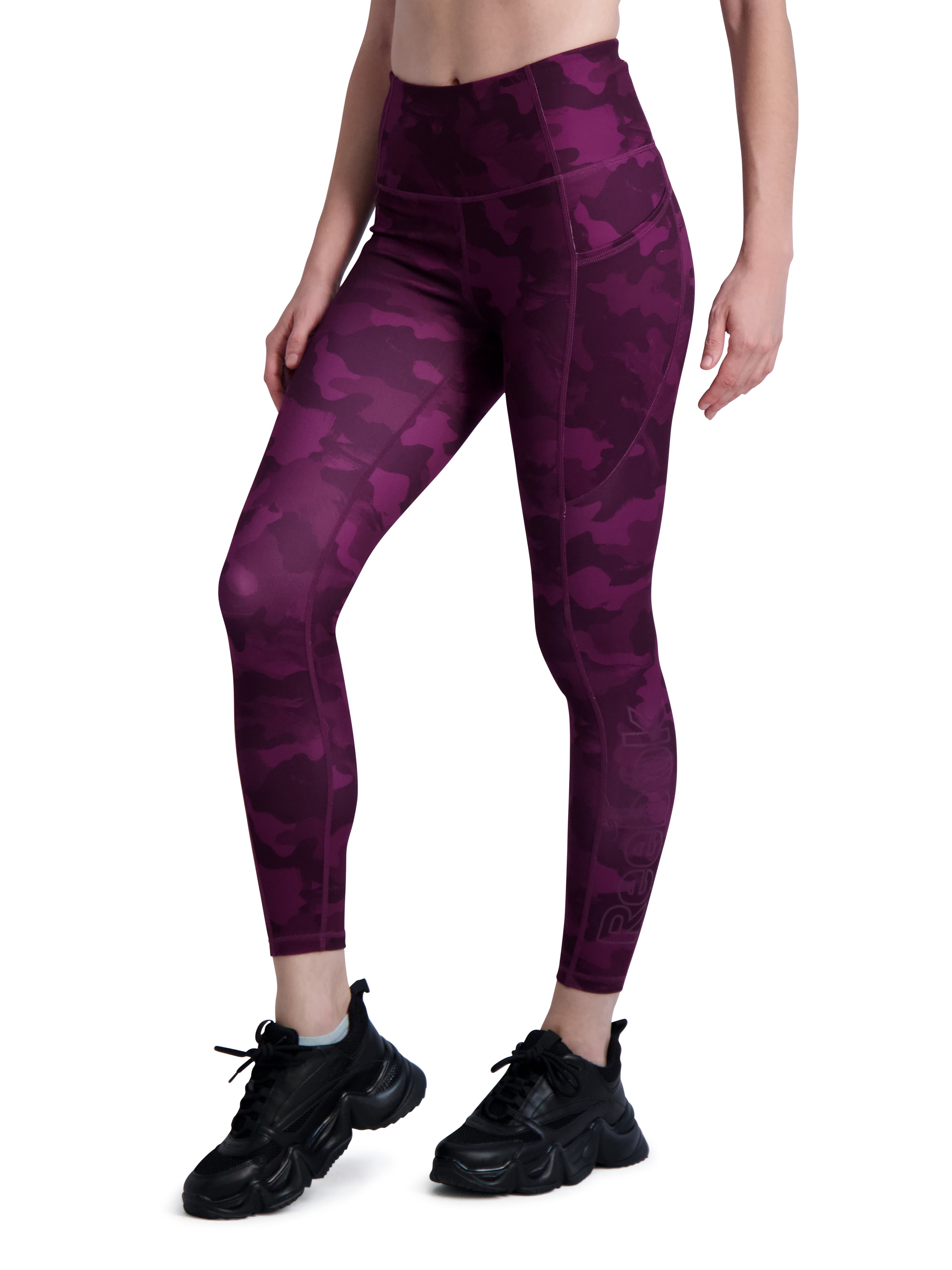 Reebok Women's Camo Print High Rise 7/8 Leggings with Side Pockets