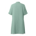 thumbnail image 6 of Women's Summer Dress Casual Midi Short Sleeve Button Down Shirt Dresses Loose Beach Cover Up with Pockets,Mint Green ,Size XXL, 6 of 7
