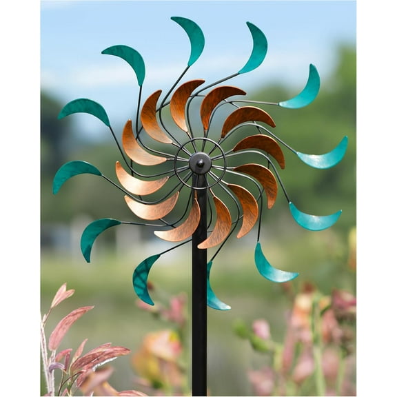 Wind Spinners Outdoor - Metal Windmill for Yard and Garden, Kinetic Wind Sculptures with Stake, Ideal Artistic Decor Gift (13'' W x 54'' H)