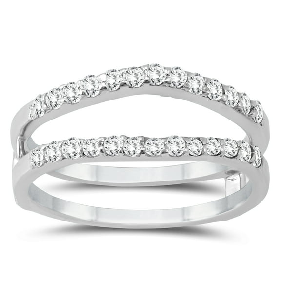 SZUL Women's 1/2 Carat TW Diamond Insert Ring in 14K White Gold (J-K-L Color, I2-I3 Clarity)