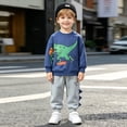 thumbnail image 2 of Karoyedx Kids Outfits Toddler Baby Boy Fall Outfits Long Sleeve Crew Neck Pullover Sweatshirt + Jogger Pants Set Infant Winter Clothes Blue Size,2-3 Years, 2 of 8