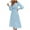 Light Blue, variant on TopLLC Long Sleeve Round-Neck Dress Women Winter Fashion Long Sleeve Round-Neck Solid Long Dress Women Blouse