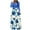 Blue, variant on Ichuanyi Dresses for Women 2022, Fall Women Summer Long Sleeve Floral Printed Casual O-Neck Patchwork Dress Maxi Dress