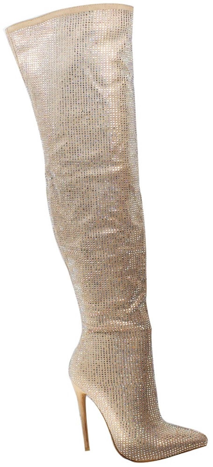 thigh high bling boots