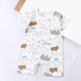 thumbnail image 2 of HCNTES Child Baby Boys Girls Unisex Short Sleeve Romper Bodysuit One-Piece Infant Kids Cute Sleepwear Pajamas Dailywear for Spring and Summer(L01-Khaki,0-6 Months), 2 of 4