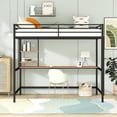 thumbnail image 2 of Aukfa Full Size Loft Bed with Desk and Shelves for Adults Teens, Heavy Duty Metal Bed Frame, Black, 2 of 10