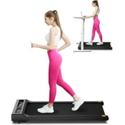 JURITS Walking Pad 2 in 1 for Walking and Jogging, Under Desk Treadmill for Home Office with Remote Control, Portable Walking Pad Treadmill Under Desk, Desk Treadmill in LED Display,Black