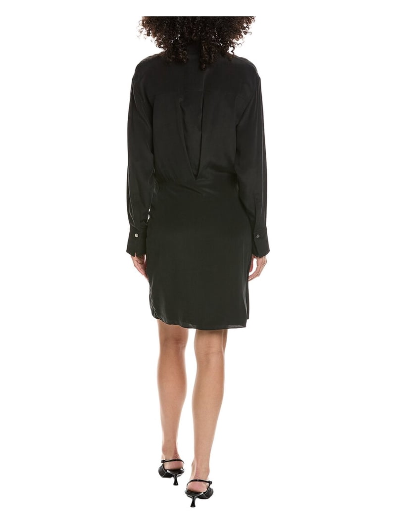 kooples black dress The womens Washed Silk Shirtdress, 1, tahiti