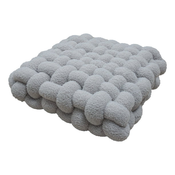 Xiao Hua Cojines decorativos para el hogar, cojines de felpa de cordero, cojines de asiento cuadrados tejidos, cojines de sofá, cojines de felpa, tapetes decorativos para ventanales (gris claro)