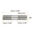 thumbnail image 2 of 10Pack M6x25mm 304 Stainless Steel Double End Threaded Stud Screw Bolt for House Maintenance, 2 of 6