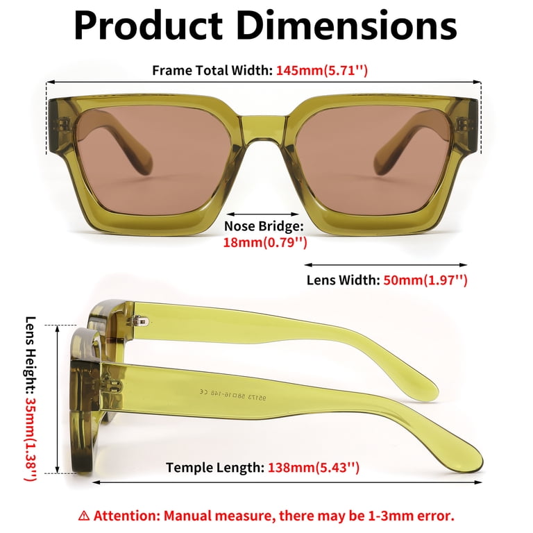 FEISEDY Retro 90s Square Sunglasses for Women Men Trendy  display picture 1