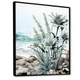 thumbnail image 2 of Designart "Seaside Flora at the Beach I" Nautical & Beach Floater Framed Wall Art Living Room, 2 of 7