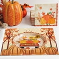 thumbnail image 5 of Costeam Vintage Pumpkin Fall Placemats 16.5x12.6 Inch Thanksgiving Harvest Table Mats, Reusable Washable Seasonal Table Decor, for Family Dinners Outdoor Parties Restaurant Catering, 5 of 6