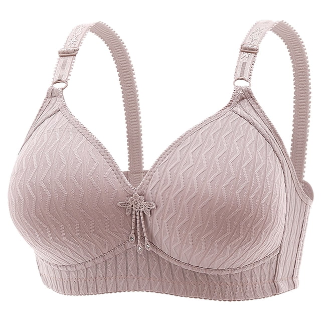 Bowake Plus Size Bras for Women No Underwire Comfort Bras Full Coverage Everyday Sleep Bra with Support Gray