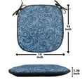 thumbnail image 5 of East Chair Seating Cushion, Zentangle Style Circles Swirling Lines Ornate Exotic Tribal, Soft Seat Pads for Office with Anti-slip Backing, 16"x16", Pale Blue Navy Blue, by Ambesonne, 5 of 7