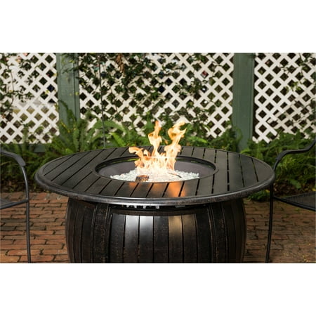 Fire Sense - Grand Cooper Aluminum Round LPG Fire Pit - Antique Bronze