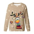 thumbnail image 5 of Womens Christmas Sweatshirts Tree Printed Loose Casual Long Sleeve Hoodless Pullover Tops Oversized Cozy Winter Holiday Festive Comfortable Daily Wear Crewneck Sweatshirts Women Khaki XXXL, 5 of 5
