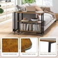 thumbnail image 4 of Harmijoy 360° Rotating Sofa Side Table, Mobile End Table Couch Side Table with 2-Tier Storage Shelves, Swivel Rolling Desk w/ Metal Frame, 4 of 7
