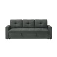 thumbnail image 2 of Biry Pull Out Sleeper Sofa Bed- Tufted Cushions- Dark Gray Fabric, 2 of 9