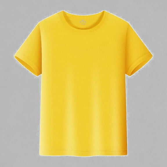 Krdevn Boys Girls Short Sleeve Crew Neck T-Shirt Breathable Cotton Blend Plain Casual Summer Tee,9-10 Years